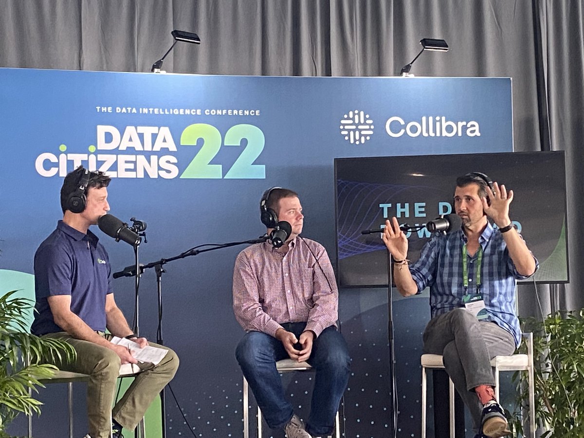 collibra's tweet photo. We're live from #DataCitizens22 with another great episode from #TheDataDownload! Our host Jay Militscher is joined by Joe Wallace from @Adobe and Ryan Galloway from @MoodysCorp to talk #data, their path to being a #datacitizen, and their favorite food (cake).
#DataIntelligence https://t.co/seZnS07SE9