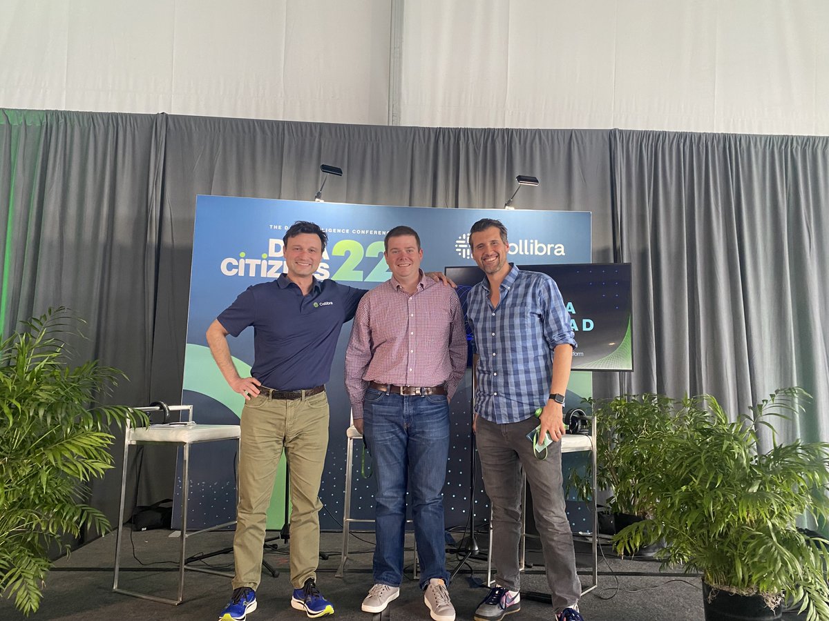collibra's tweet photo. We're live from #DataCitizens22 with another great episode from #TheDataDownload! Our host Jay Militscher is joined by Joe Wallace from @Adobe and Ryan Galloway from @MoodysCorp to talk #data, their path to being a #datacitizen, and their favorite food (cake).
#DataIntelligence https://t.co/seZnS07SE9