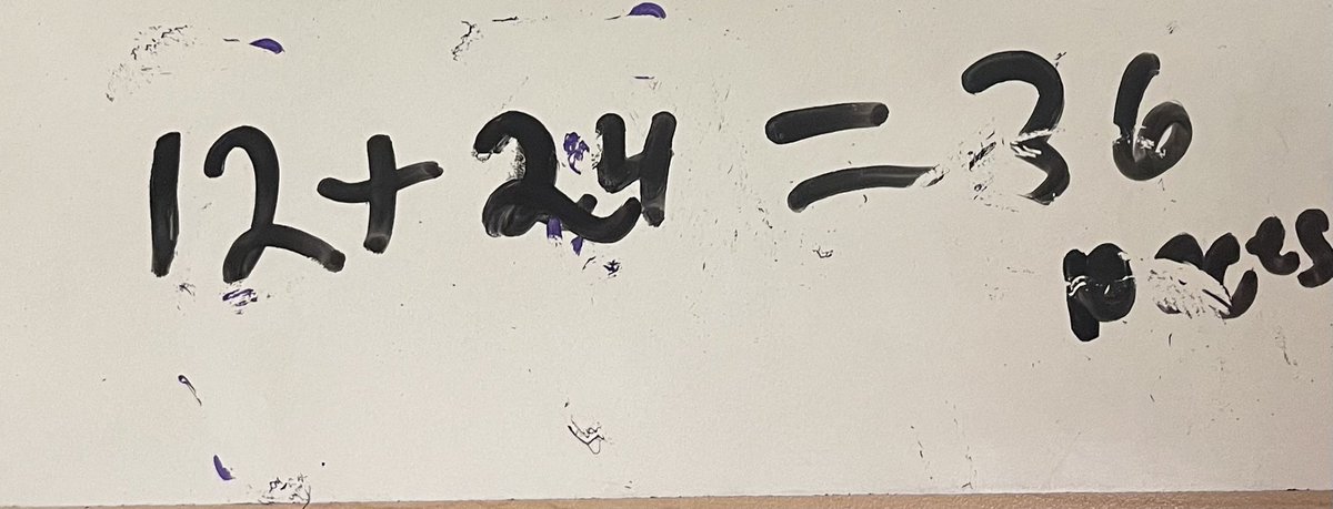A lesson on why you ask your students how they got their answer. 

Me: tell me your thinking. 
S: 1+2 is 3. 2+4 is 6. So it’s 36. 
Me: 😳😱 
Me: Let’s talk about place value. 

#math #mtbos #teacherlife