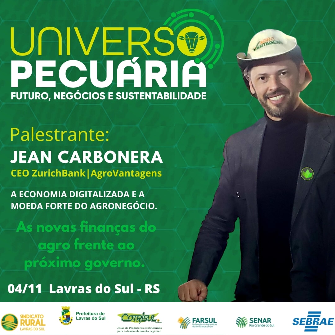 Amanhã, falarei na Universo Pecuária sobre o que esperar em termos de inovação nas finanças a partir de 2023, em especial para o setor agropecuário.