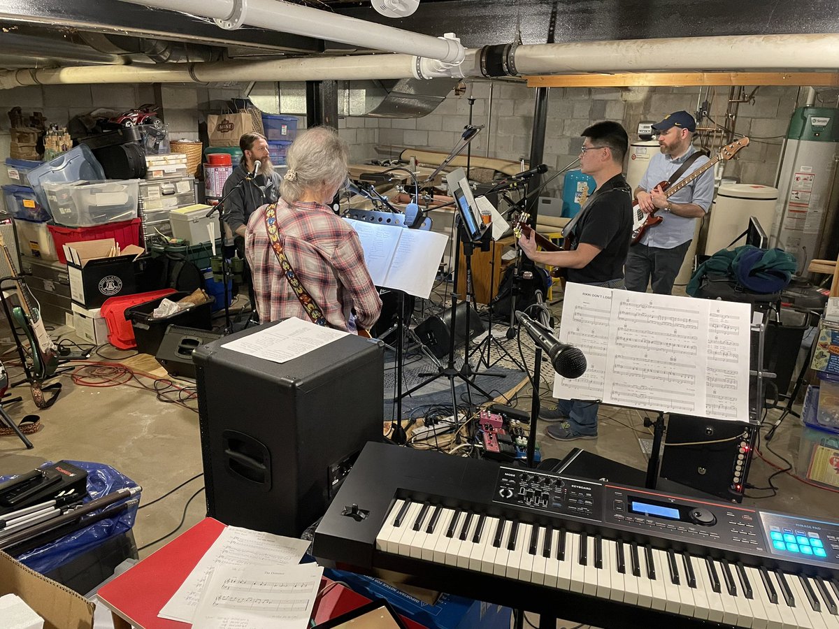 The band all back together for the first time in a while.