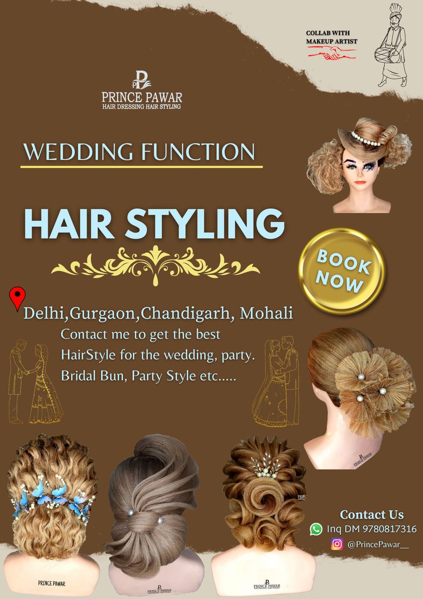 PRINCEPAWAR149's tweet photo. Contact me to get the best *Hairstyle* for the wedding, party. *Bridal, Party Style* etc
*Delhi,Gurgaon,Chandigarh, Mohali*
Inq DM 9780817316 #PrincePawar #PrincePawarOfficial #HairByPrincePawar #PrincePawarPB30 #PrincePawarJustFun https://t.co/P5kRpn8ZLe