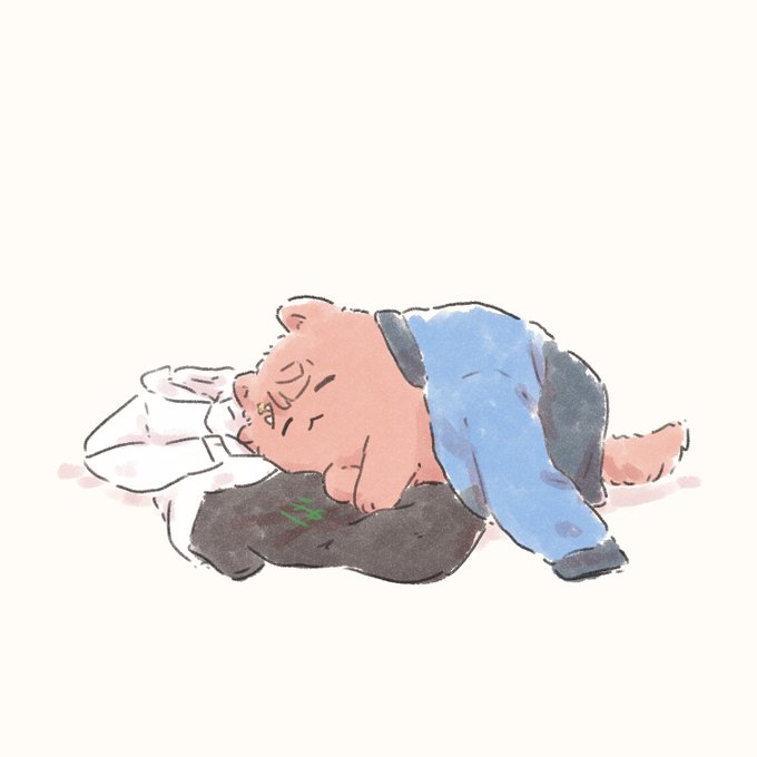 侑ちゃんの服に囲まれてぬくぬくと寝てるぽむらにあん(マシュマロから) 