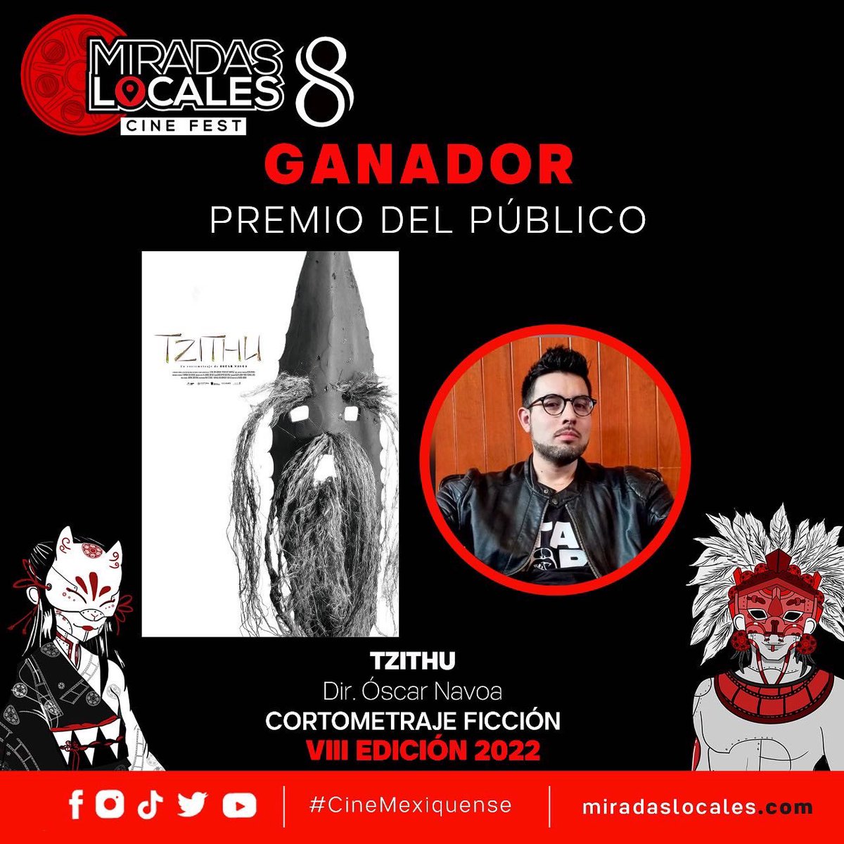 MiradasLocales's tweet photo. Miradas Locales 8 se complace en felicitar a 🎬TZITHU del Dir. Óscar Navoa por ser la obra más votada para obtener  ✨EL PREMIO DEL PÚBLICO✨👏🏻👏🏻 AÚN NOS QUEDAN FUNCIONES EL SÁBADO 5 Y 12 DE NOVIEMBRE en el @ccmb ✅
📌Visita la página https://t.co/4r41Fe5bcG https://t.co/K1w9J0b30r