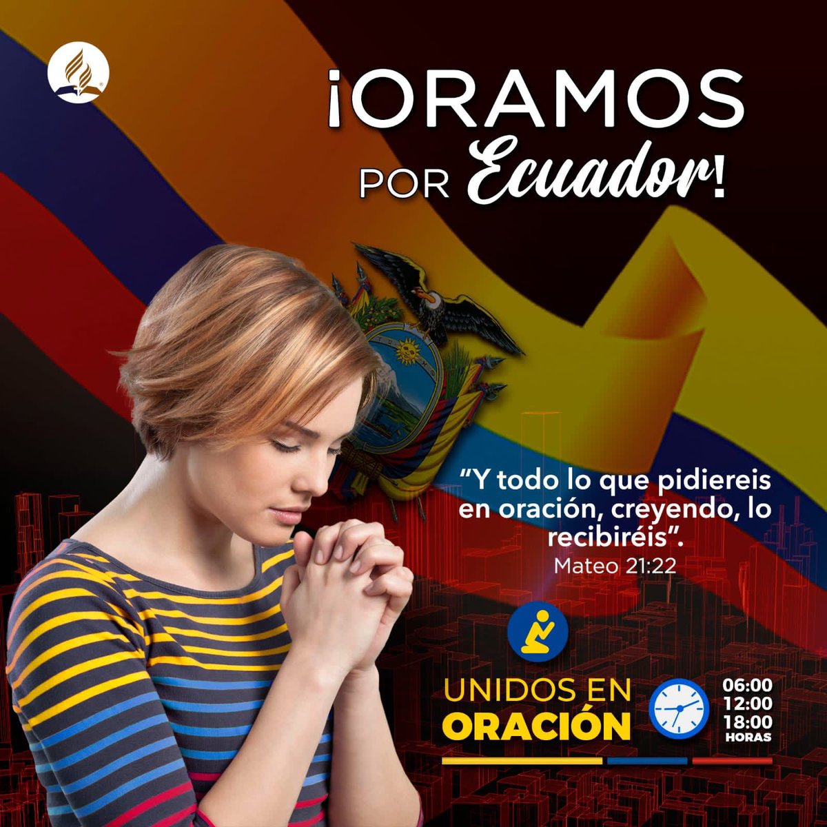 Unidos en Oración
#MasfuertesQueNunca
#Esmeraldas 
#SantoDomingo 
#EcuadorSOS