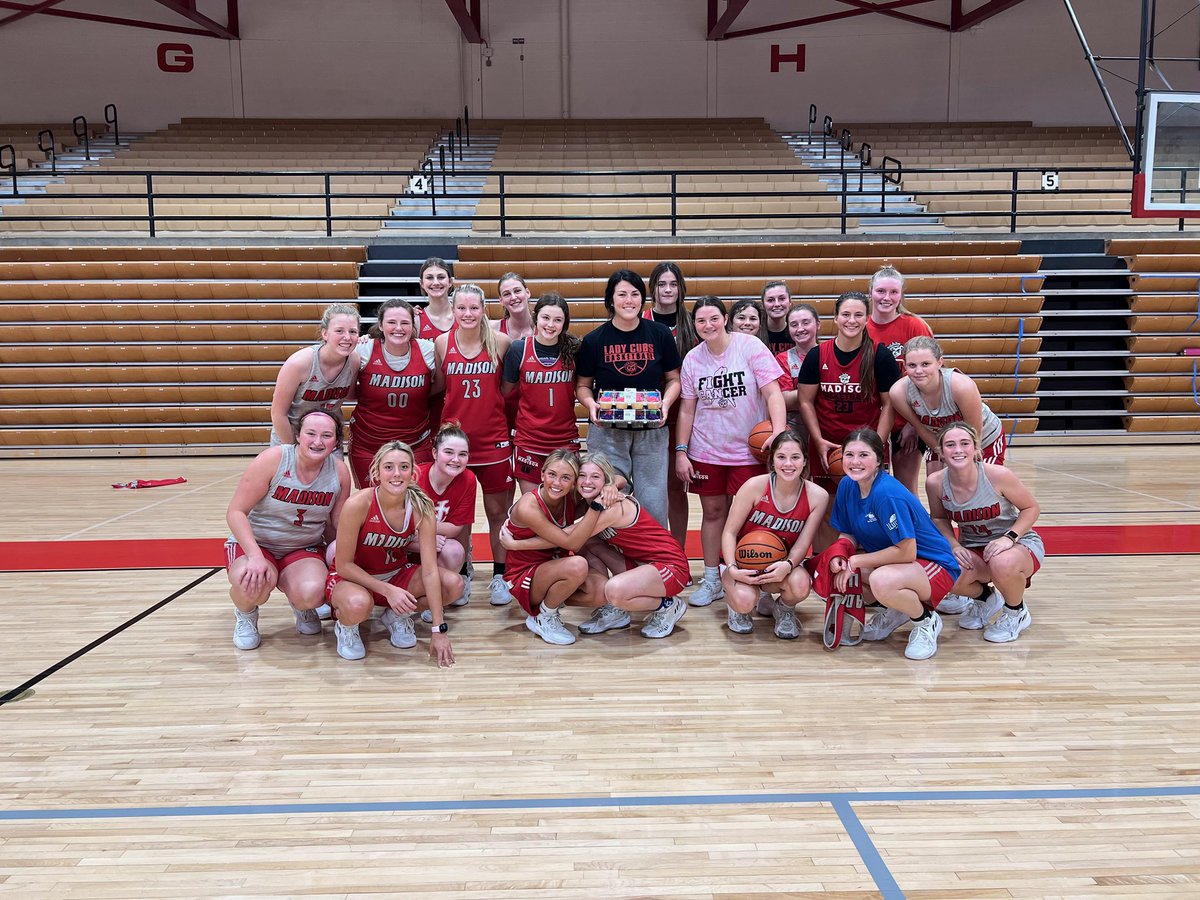 madisonladycubs's tweet photo. Celebrating Coach Falconberry’s birthday after practice today.  Had a little fun with her first though 😁😂 https://t.co/Z3iAbu8dCL
