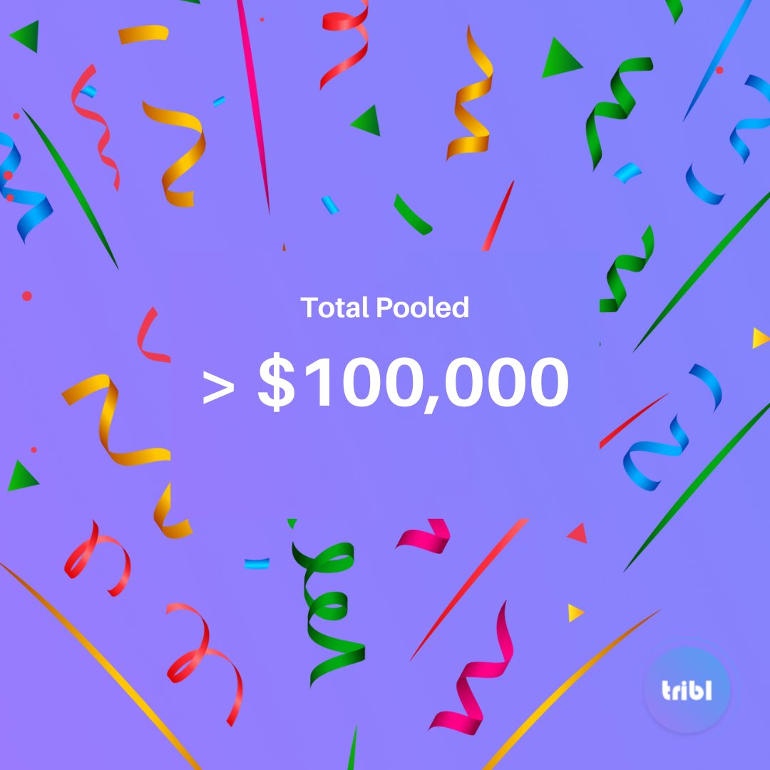 TRiBL FACT:
&gt; $100K Total Pooled since Launch
&gt;$300K Total Transaction Volume since Launch.