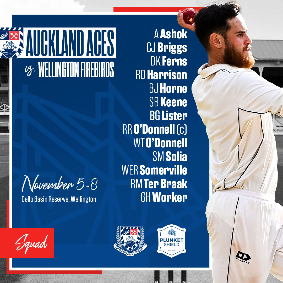 aucklandcricket's tweet photo. SQUAD ANNOUNCEMENT | Ben Lister makes his return as our ACES hit the road for their first away fixture of the 2022/23 season, against the Wellington Firebirds at Cello Basin Reserve.
#TeamAuckland #PlunketShield https://t.co/Lk6GOrSchw