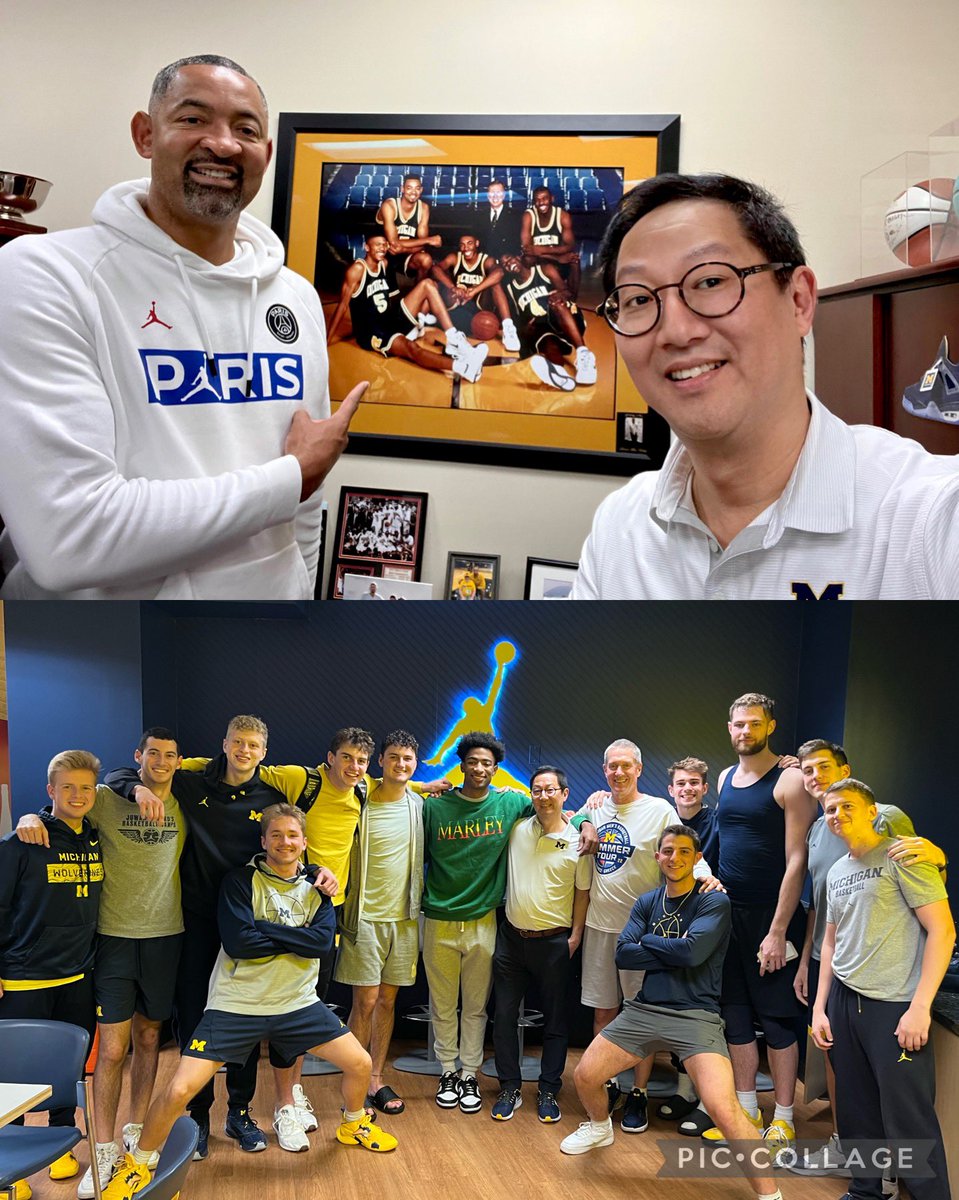 SantaJOno's tweet photo. I enjoyed spending time with Coach Juwan Howard and the Michigan Men’s Basketball team. Looking forward to rooting for them this season. 〽️ #GoBlue https://t.co/zQsz64wN0y