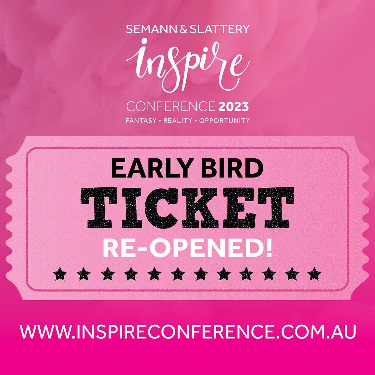Oh my INSPIRATION! Since closing our early-bird offer we have been swamped with requests for early-bird tickets – and so, we are re-opening access to early bird registrations. 
EARLY BIRD RE-OPENS TODAY
and will close at 11:59pm on 30th November. inspireconference.com.au