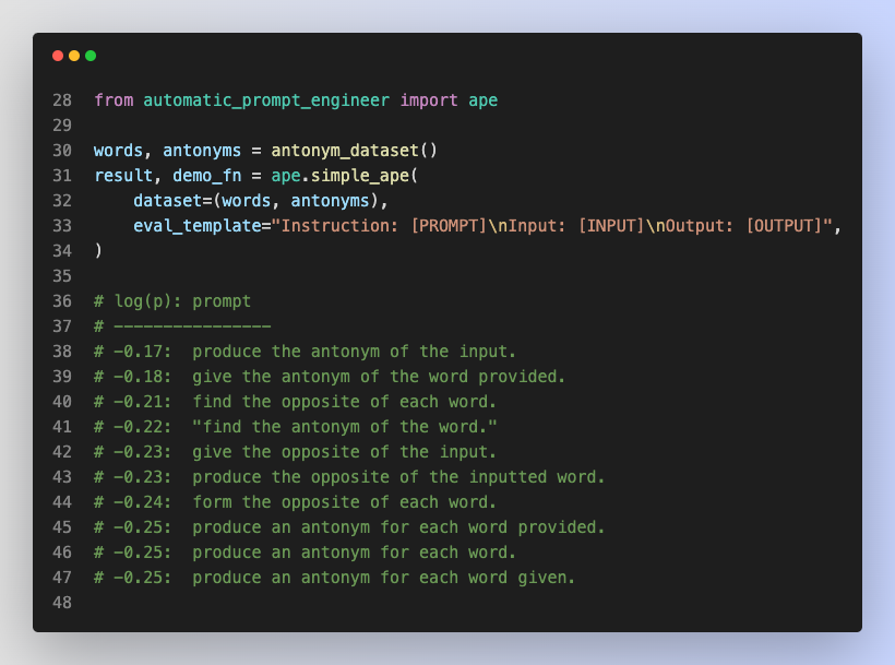 Searching for the right prompt? APE makes it easy to find a prompt that works for your language modeling task. Try our official release:
Colab: tiny.cc/ape_demo
GUI: tiny.cc/ape_ui
GitHub: github.com/keirp/automati…