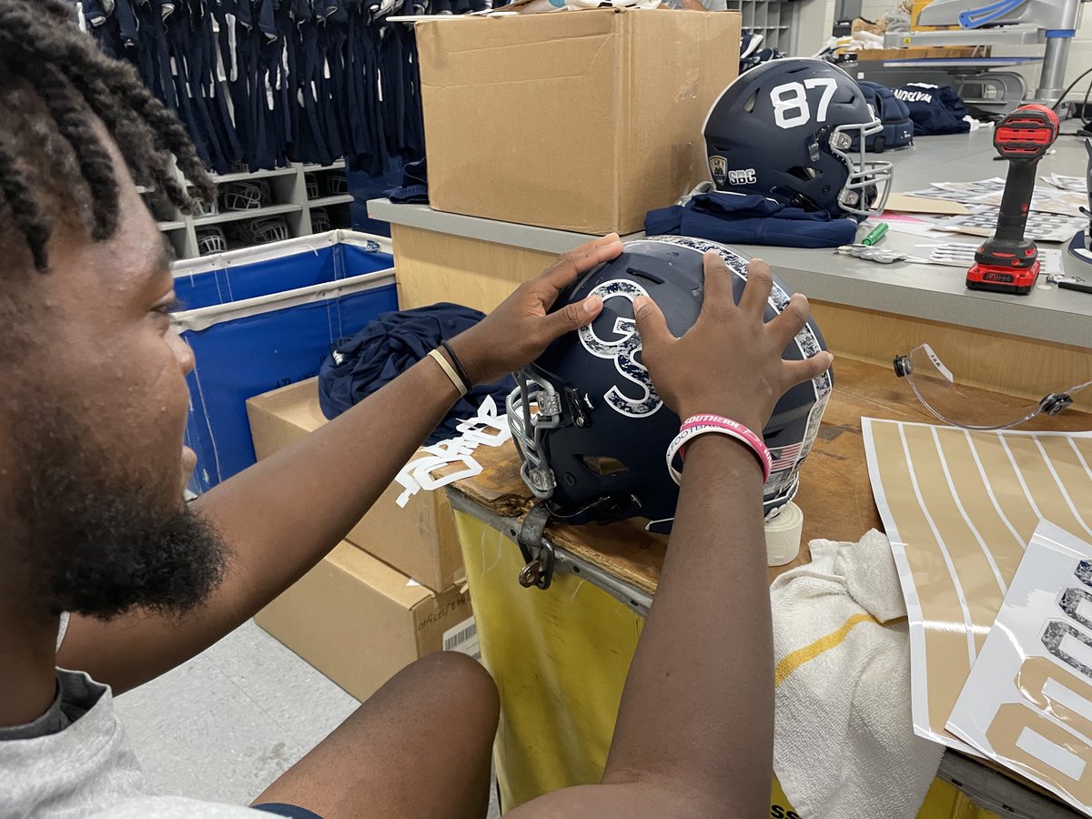 New Decals = Thursday Night Helmet Party #GATA #EQLife #HailSouthern 🦅🇺🇸