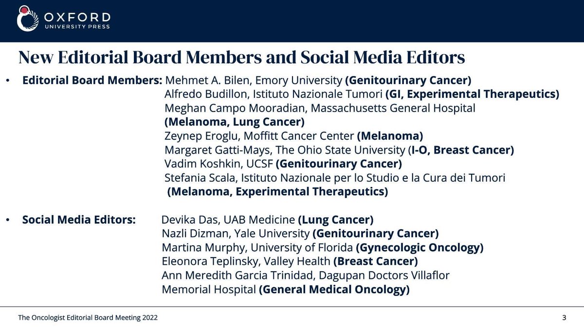 Happy to join the @OncJournal's Editorial Board as #SoMe Editors with @DevikaDasMD @NazliDizman @DrMMurphy @drteplinsky
👉 Follow @OncJournal for more #oncology updates and reviews!

#onctwitter #oncmeded #foamed