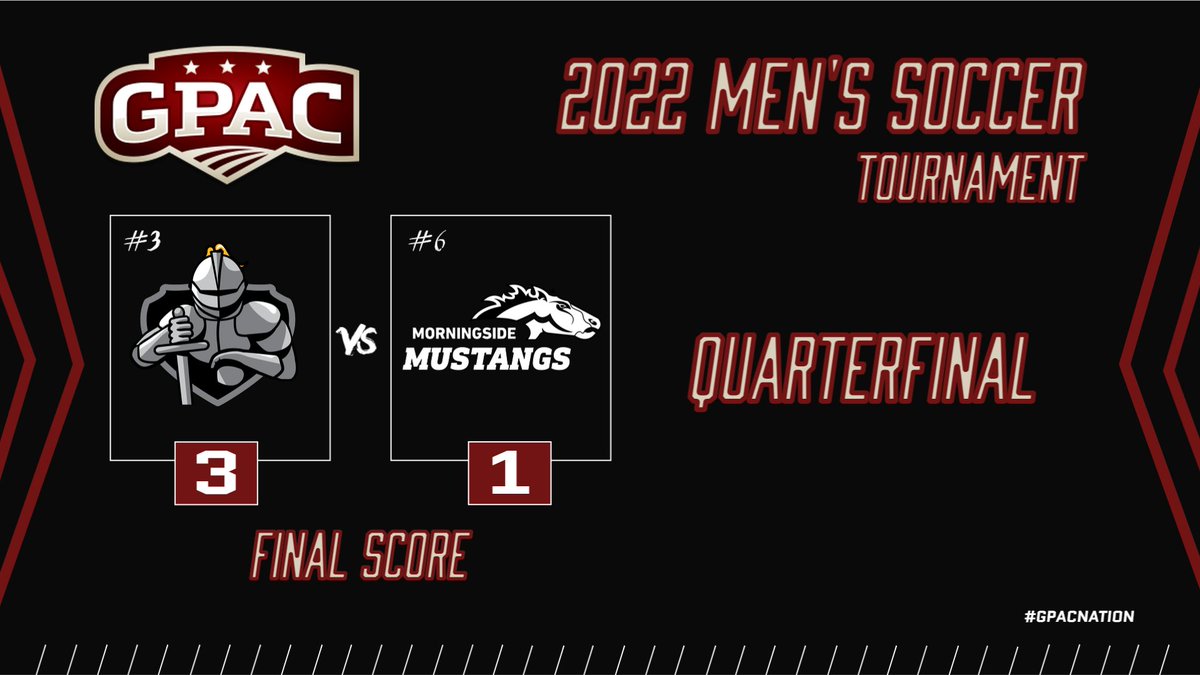 GPACSports's tweet photo. Final in GPAC Quarterfinal action for #GPACMSOC in Sioux Center, Iowa.

@dordtdefenders 3, @MsideMustangs 1

#GPACNation
@NAIA https://t.co/gG6XtrmNJA