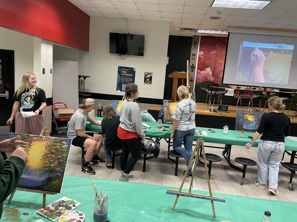 GustinEdVenture's tweet photo. 4th annual Bob Ross Paint a Long was a success! Hoping to plan a Spring follow up! @CHS_Warriors https://t.co/jltYtzjRce