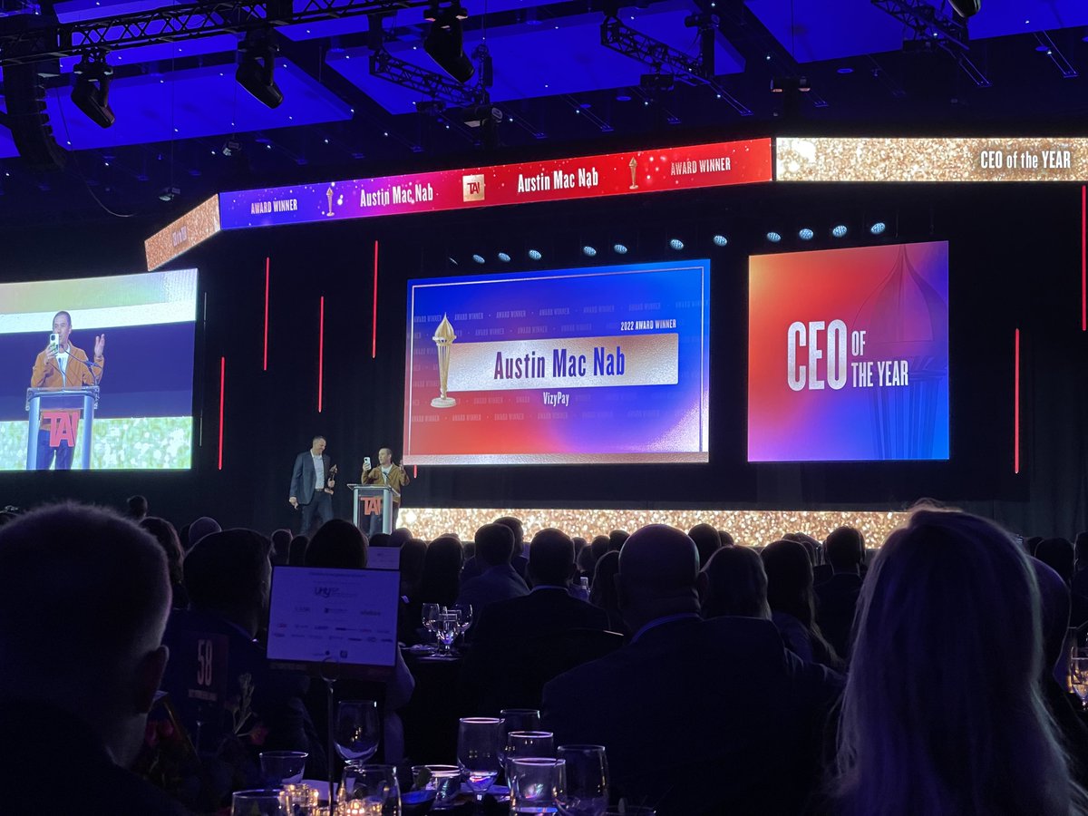 HornIT's tweet image. The #Prometheus2022 CEO of the Year award goes to Austin Mac Nab at @vizypay! Doing awesome stuff in Iowa!
