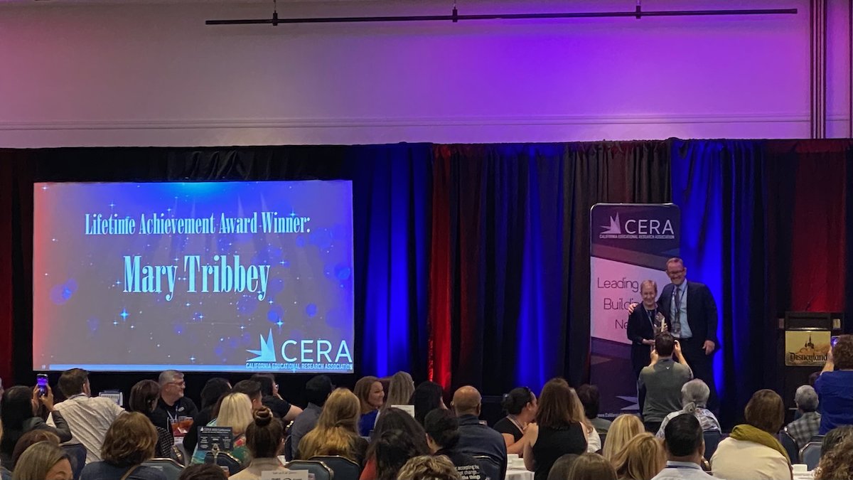 <a href="/CERAEdu/">CA Educational Research Assoc.</a> honors <a href="/WestEd/">WestEd</a>’s Mary Tribbey with this year’s Lifetime Achievement Award! 🎉 We celebrate Mary’s leadership on capacity building efforts related to assessment systems and school and district improvement! #CERA101 #edresearch