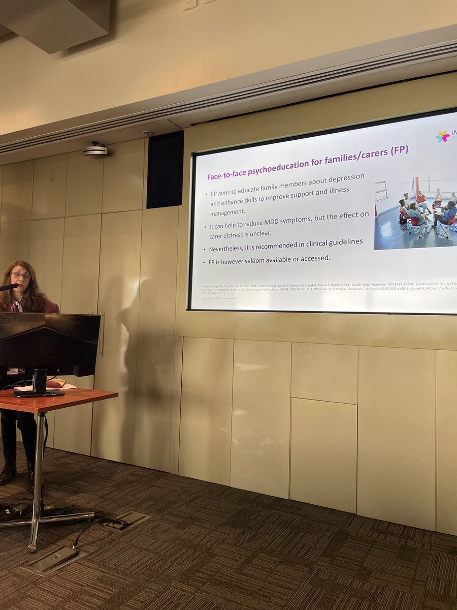 A great #DigitalMentalHealth session on at #ASBDD22 <a href="/IMPACTDeakin/">IMPACT</a> ‘s Lesley Berk speaking about online support for #friends and #family of individuals with #Depression