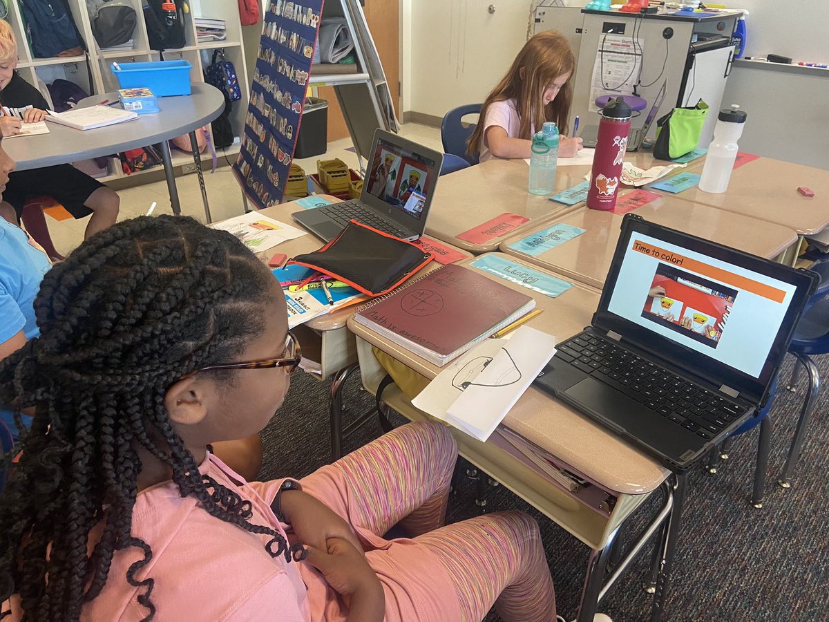 MrsBeickert's tweet photo. Our 5th graders #CrushingIt this week while applying strategies for dividing by a 2-digit divisor. We leveled up our engagement by incorporating art and “catching” Pokémon! 🎨 @ScottsRidgeES https://t.co/yKUIRwwO3Z