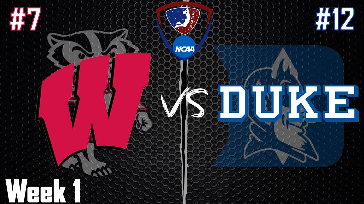 We’ve got our first <a href="/SGBA2K/">SGBA</a> matchup of the year vs. <a href="/Duke_SGBA/">OFFICIAL SGBA DUKE BLUE DEVILS</a> to wrap up Week 1 Action! First look at your Wisconsin Badgers… this is sure to be a great game. <a href="/SGBAInsider/">SGBA Insider</a> #BadgerUp 🦡 #BadgerSZN
