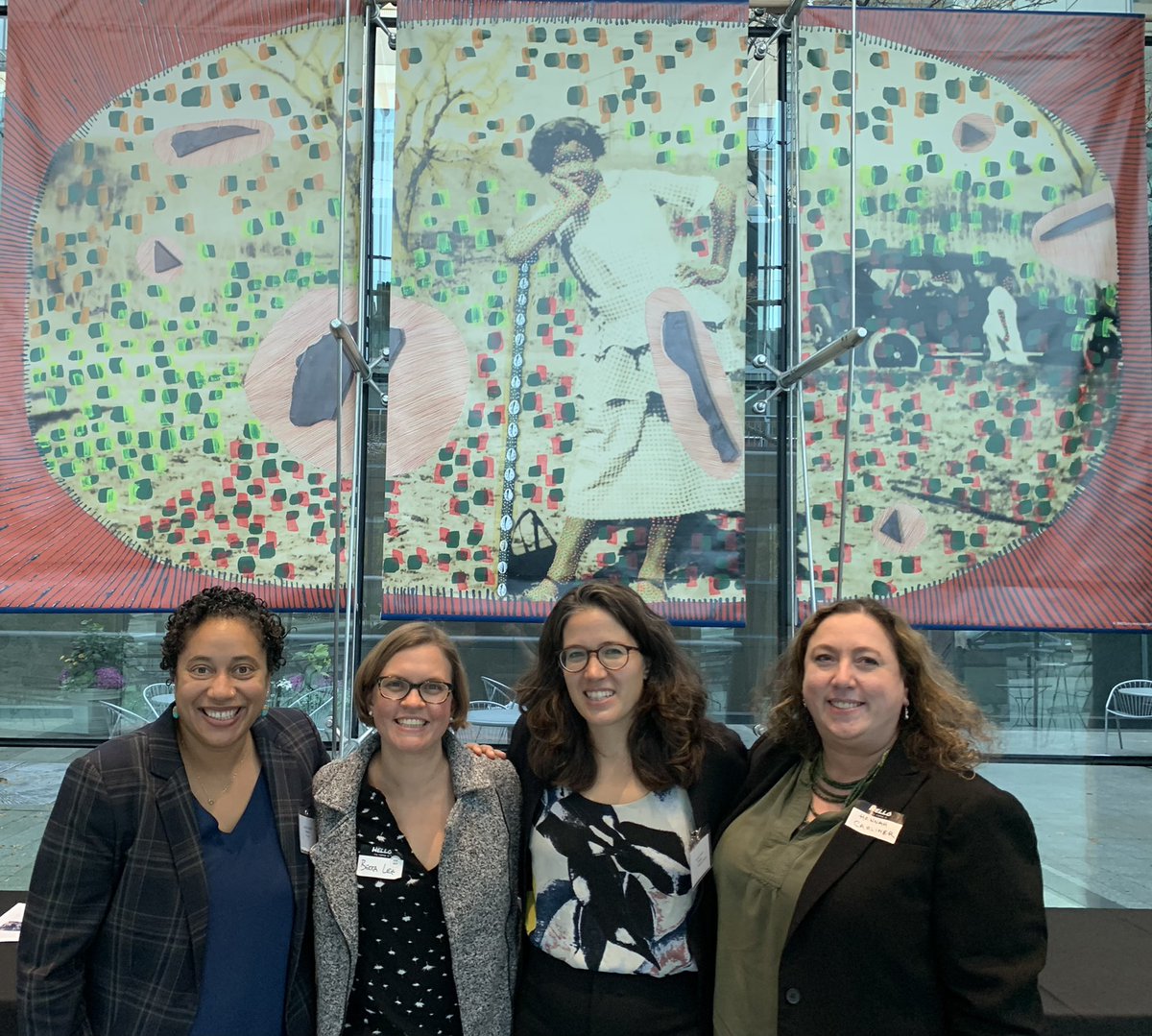 HannahCarliner's tweet photo. Wonderful to reconnect with grad school friends at the powerful event put on by @FXBHarvard today #Reparations4Health. Multimedia with commissioned artwork! @MadinaAgenor @BekkaLee4 @DrNataliaLinos https://t.co/Trp6yuJ34Q