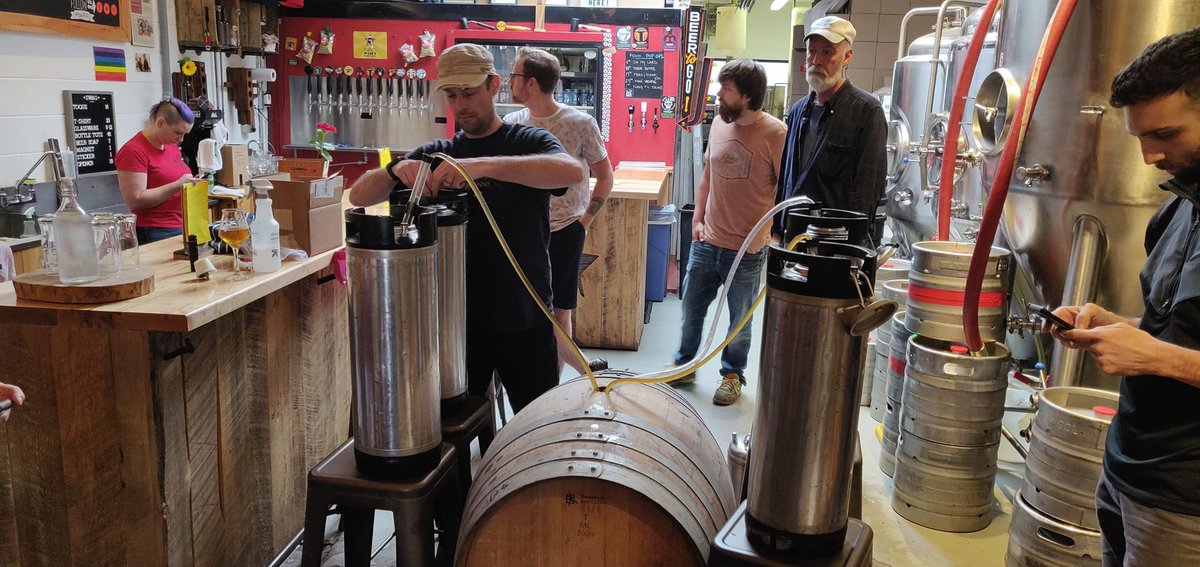 GTABrews's tweet photo. This Saturday at @PeoplesPintTO we’re emptying the club barrel at 10am! Even if you weren’t a part of filling it, feel free to come hang and watch. It’s a good learning and mingling opportunity, and the bar opens at noon! https://t.co/8wYx7Flodo