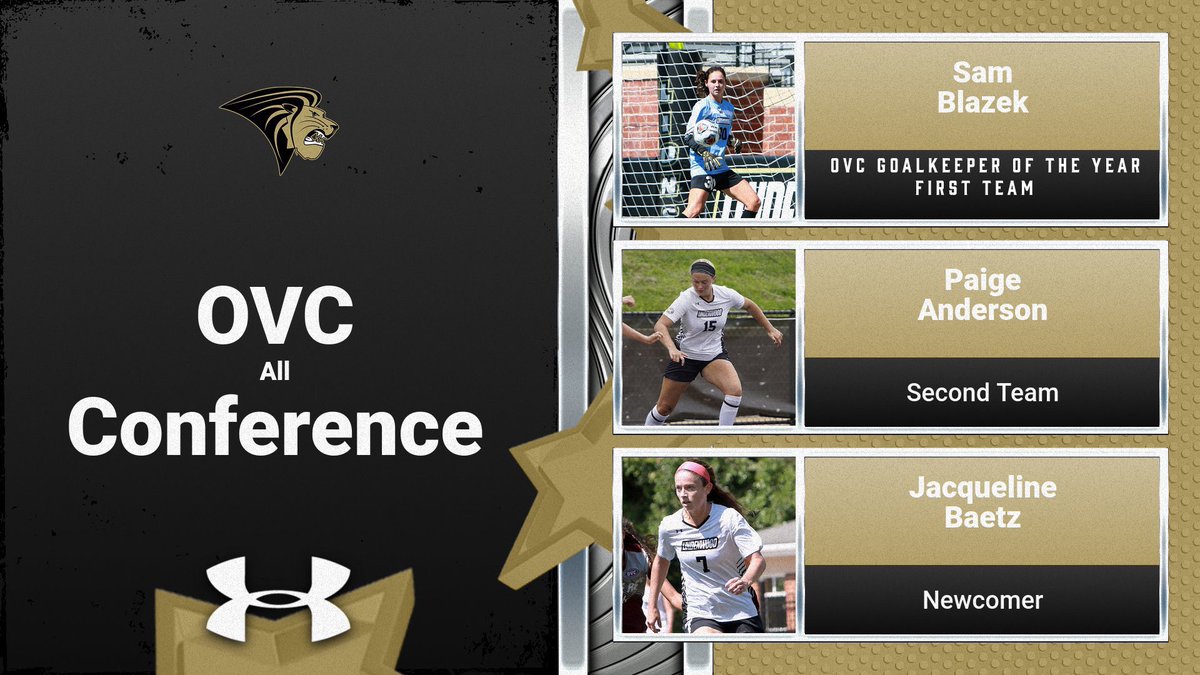 LU_Lions's tweet photo. Sam Blazek, Paige Anderson, and Jacqueline Baetz of the @LindenwoodWSOC team 🦁⚽️ earned all-conference honors, the league announced tonight 

📕 | https://t.co/2Z4nMT7L9i

#NewLevel x #OVCit https://t.co/9WGV7gcbUP