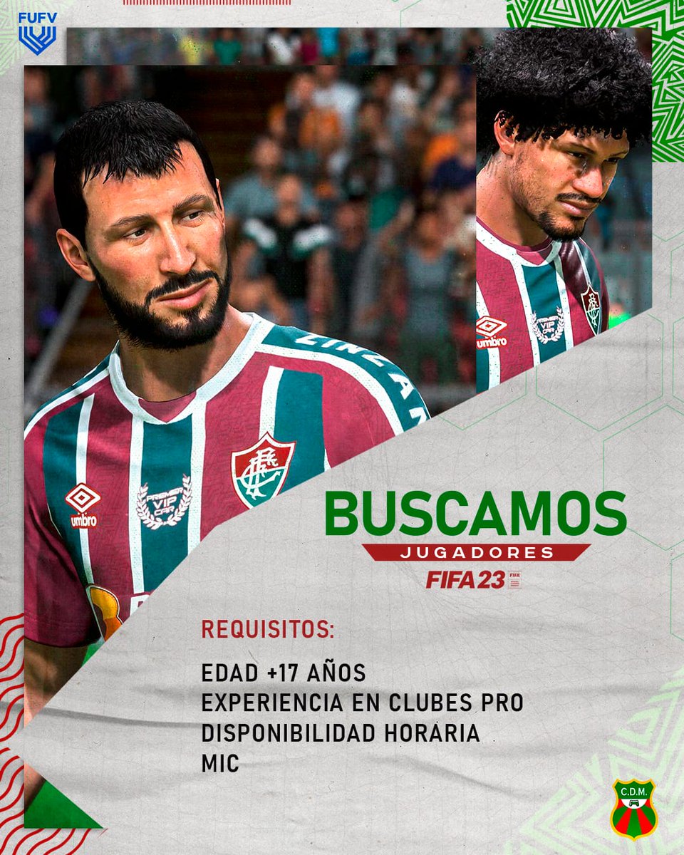 Deportivo Maldonado eSports (@cdm_esp) on Twitter photo ¡Buscamos jugadores para 1° Div de Liga Uruguaya!
✅ DFC (Titular)
Requisitos:
➡️Disponibilidad de Lunes a Jueves de 22 a 00hrs (hora uruguaya)
➡️Micro
➡️Responsable de lunes a jueves
Interesados, envíen MD
<a href="/FufvFichajes/">FUFV Fichajes</a> <a href="/IESAFichajes/">IESA Fichajes</a> <a href="/clubespro_uy/">Fichajes Uruguay 🇺🇾</a> ¡Buscamos jugadores para 1° Div de Liga Uruguaya!
✅ DFC (Titular)
Requisitos:
➡️Disponibilidad de Lunes a Jueves de 22 a 00hrs (hora uruguaya)
➡️Micro
➡️Responsable de lunes a jueves
Interesados, envíen MD
<a href="/FufvFichajes/">FUFV Fichajes</a> <a href="/IESAFichajes/">IESA Fichajes</a> <a href="/clubespro_uy/">Fichajes Uruguay 🇺🇾</a>