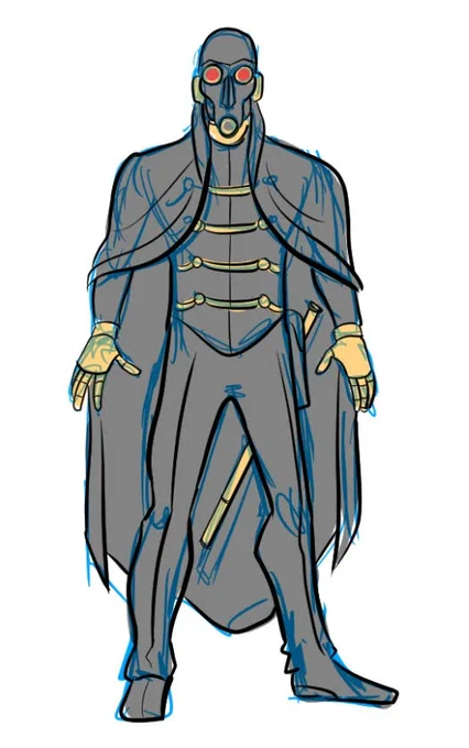 Flattering question! I carry a lot of these designs in my head, especially as they evolve over the course of the seasons, but the closest to a proper Black Note design sketch would be these (from S2 and S3 respectively)  