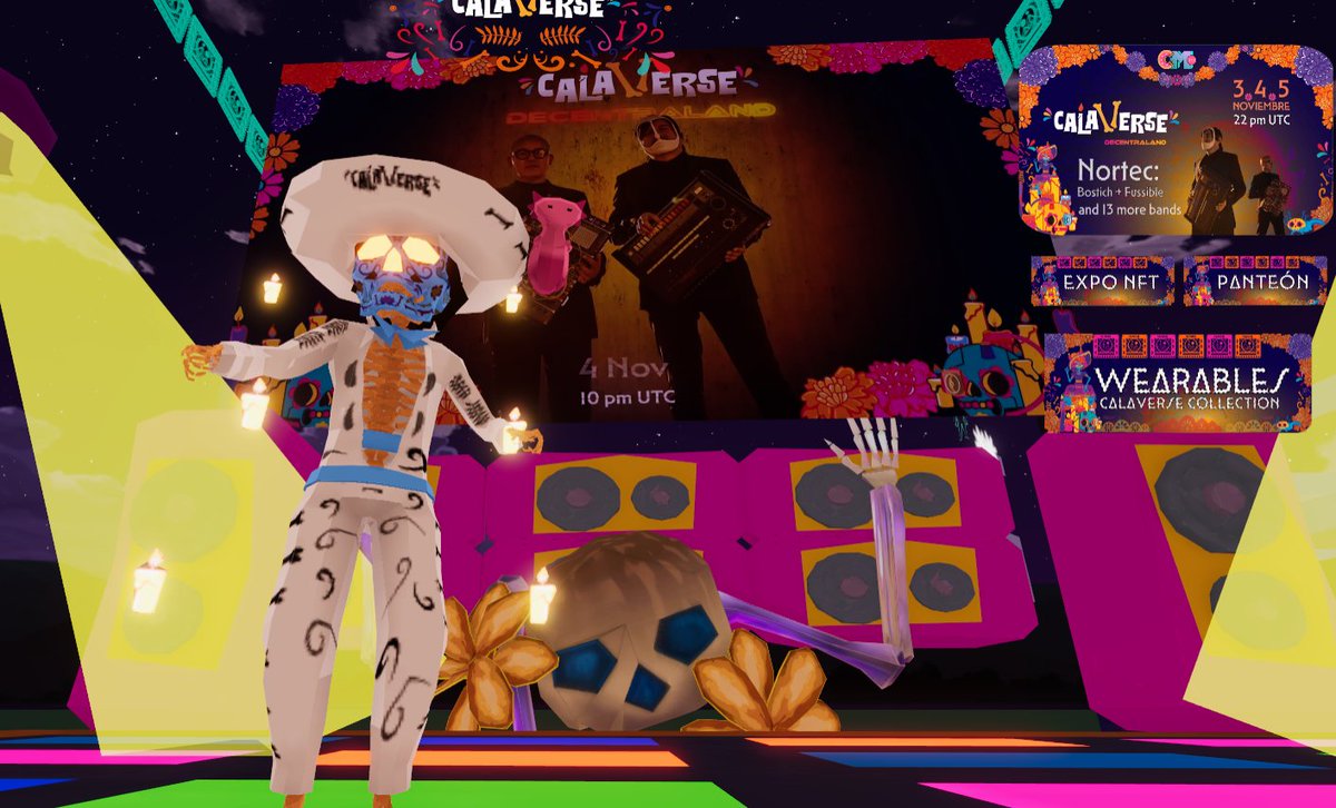CallamPals's tweet photo. @calaverse_cmtv Muchas gracias por la experiencia de compartir un evento como este. Esperando los demás días.
Me faltaron algunos POAPs, mañana voy por los que se puedan :D
💀🍄💀🍄💀
#Calaverse #Decentraland #DiaDeMuertos #web3 https://t.co/6wrszPtarg