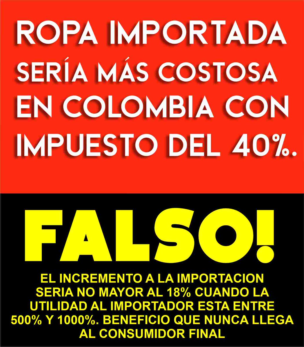 FRANKYGUEVARA's tweet photo. No desinformar mas! con esta medida recuperaremos los empleos perdidos. Duque la prometio y no cumplio! gracias a @petrogustavo @velascoluisf por ponersen la camiseta de la industria que emplea 1.6 millones de colombianos donde el 76% son mujeres @CCConfeccion @gloriainesramir https://t.co/VsgFMymFwP