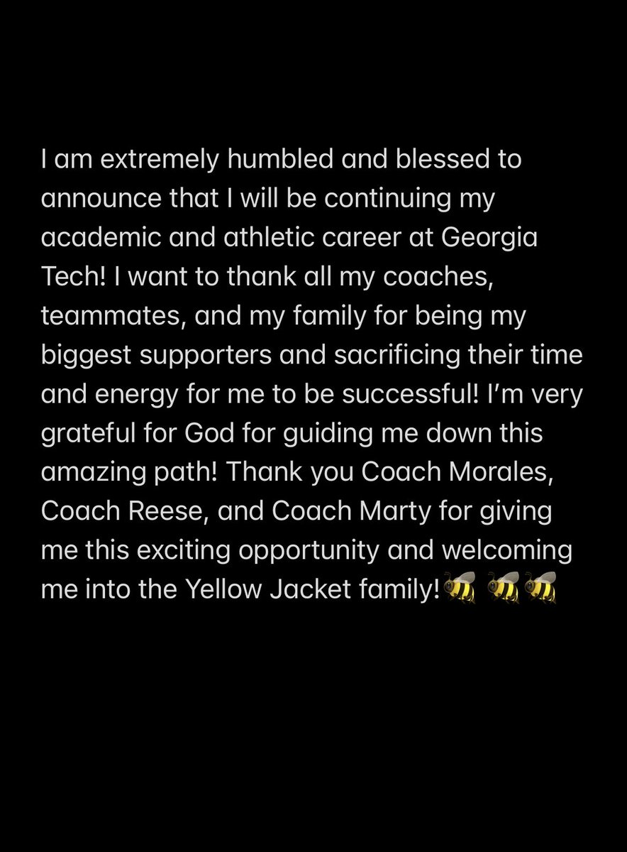alyssa_willer06's tweet photo. I’M A YELLOW JACKET!! 🐝 @GaTechSoftball @Coach_A_Mo @reese_m3 @marty_mac17 @nicoleearley95 @martin_lincoln @georgiaimpact06 @CheeFastpitch @ExtraInningSB @Pinnacletrainer @Chee_FCA  #404Institute https://t.co/8Sbp1eInCk