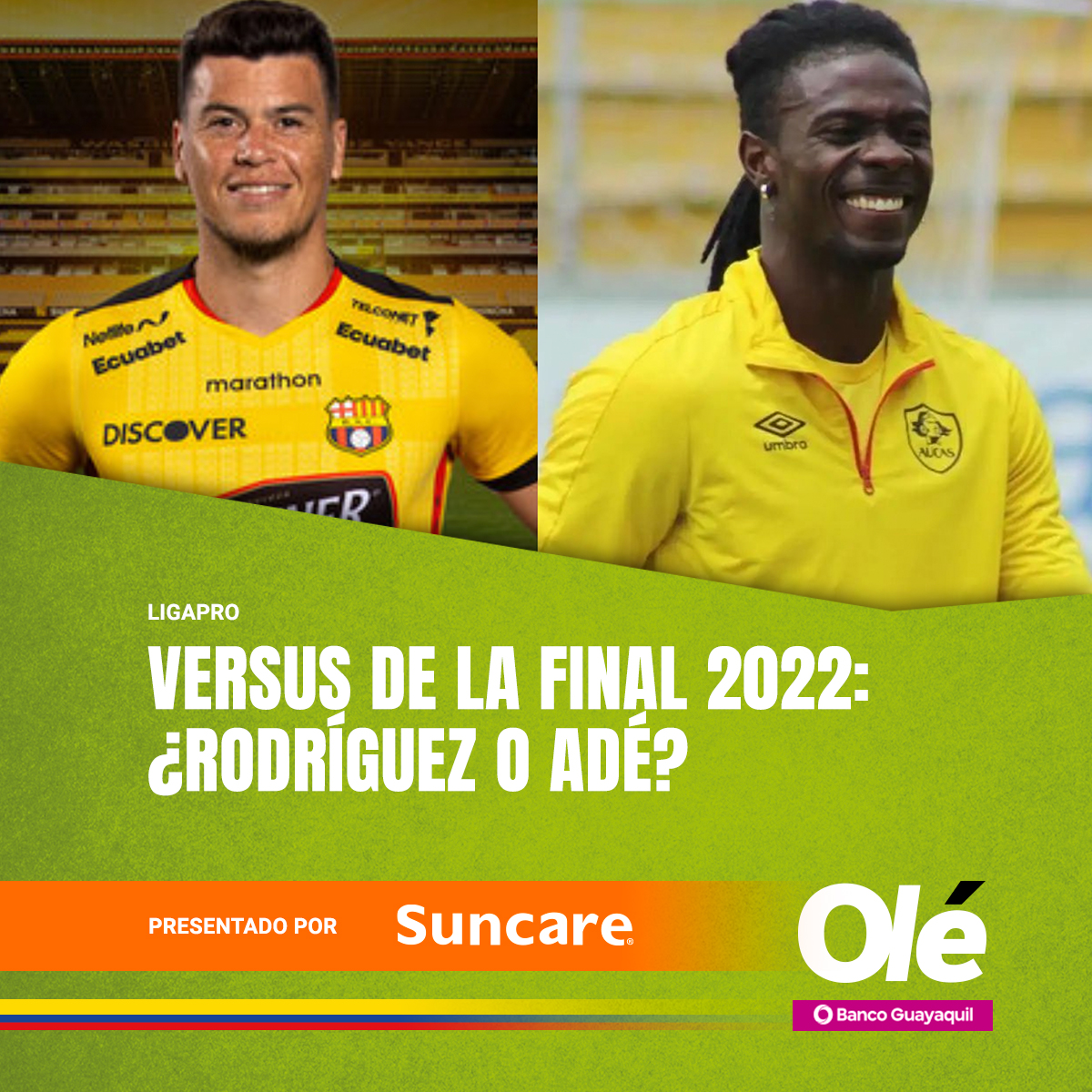 DiarioOleEc's tweet photo. A 3⃣ días de #BarcelonaSC vs #Aucas por la final de ida de la #LigaProBetcris
#ElVersus ⚽️¿Cuál es el mejor primer central de los dos equipos finalistas?
1⃣ Carlos Rodríguez (Barcelona)
2⃣ Ricardo Adé (Aucas)
Presentado por @SuncareEc https://t.co/lJDjjfOvt2
