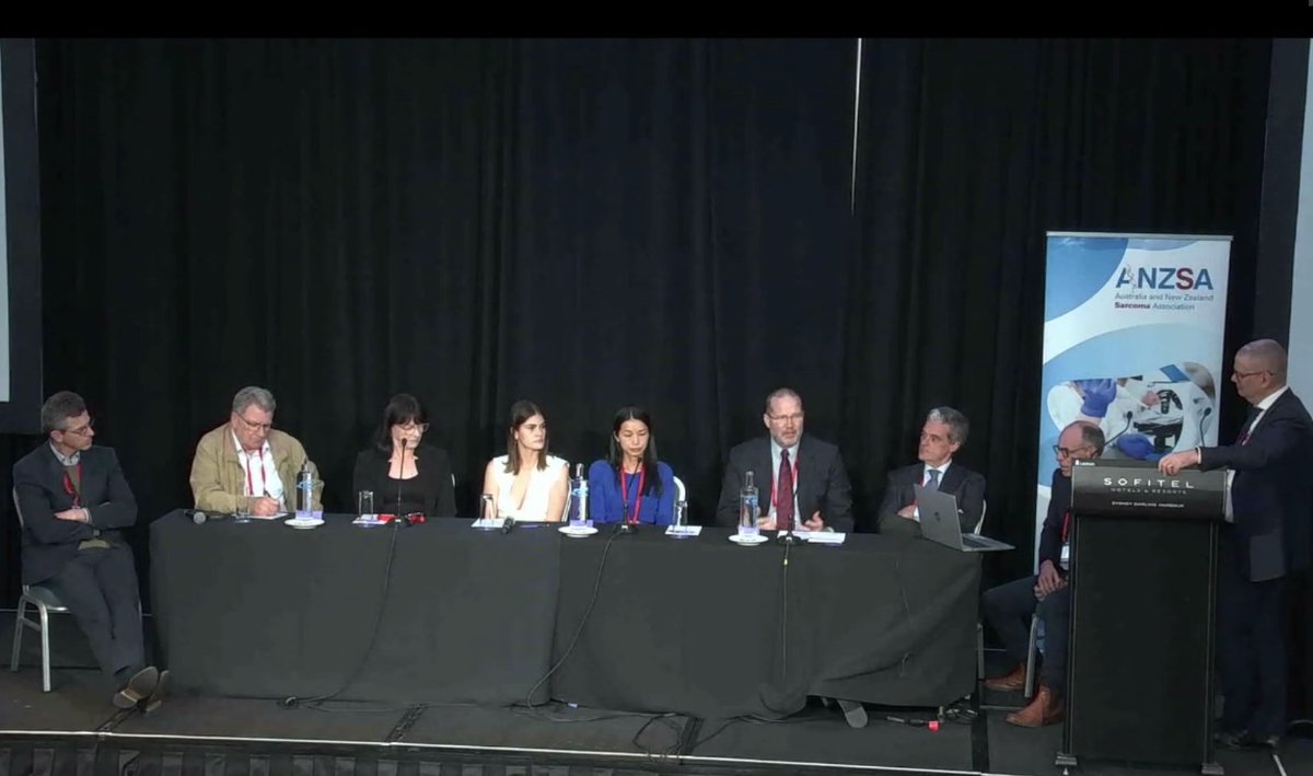 Thought-provoking discussions by panel at #ANZSA22 about how to tackle the challenge of improving cancer outcomes and the importance of using the tools and data that we have <a href="/ProfDMThomas/">Professor DM Thomas</a>  <a href="/DavidCurrow/">David Currow</a>  <a href="/richard_vines/">Richard Vines</a> <a href="/AngelaHong/">Angela Hong</a> <a href="/alegronchi/">Alessandro Gronchi</a> <a href="/davidgyorki/">David Gyorki</a> <a href="/anzsarcoma/">Australia and New Zealand Sarcoma Association</a>