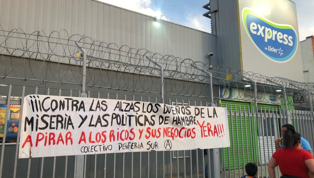 Hoy marchamos desde Lo Ovalle por Av Central hasta el Líder (Fraternal) llevando nuestras consignas de lucha contra las alzas, contra el hambre y las migajas de esta Democracia cagona que traspasa su crisis económica a nuestros bolsillos y a nuestras vidas…