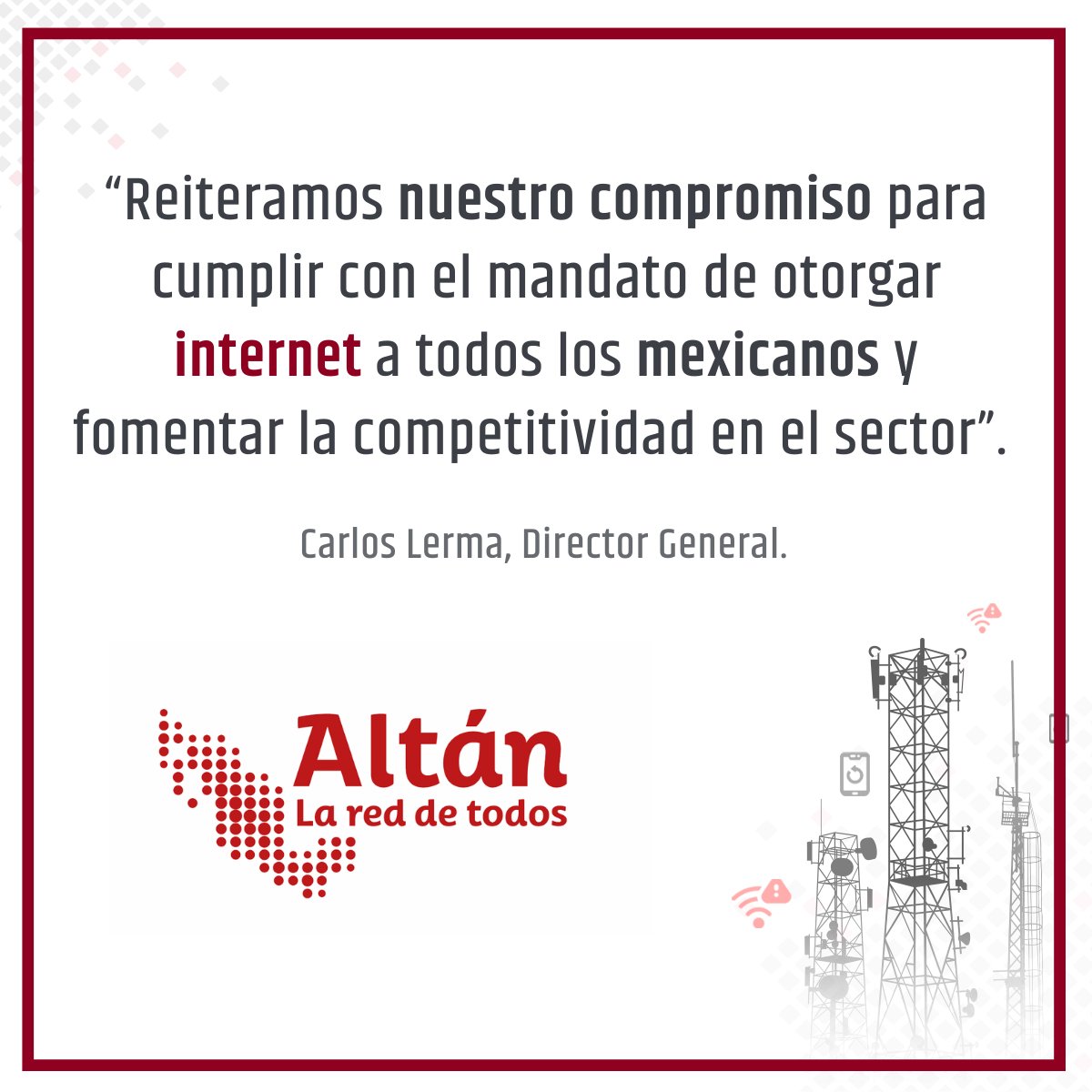 ALTANMx's tweet photo. #AltánInforma 
El proceso de Concurso Mercantil bajo el que se encontraba Altán Redes concluyó con éxito. Dicha resolución, aunado a la entrada de nuevos recursos permitirá invertir en #LaRedCompartida y sustentar la generación de flujos que den viabilidad a Altán Redes. https://t.co/uS5JQbc0w8