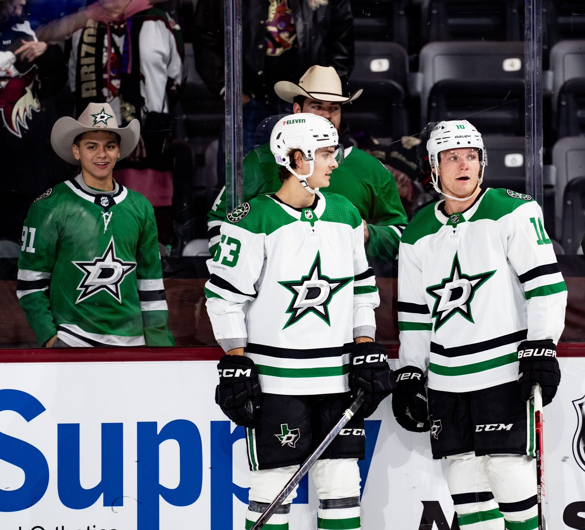 “What do you think about their hats?”

“They’re rockin’ em.”

“Yee hawkey?”

“Yee hawkey.”

<a href="/PNCBank/">PNC Bank</a> | #TexasHockey