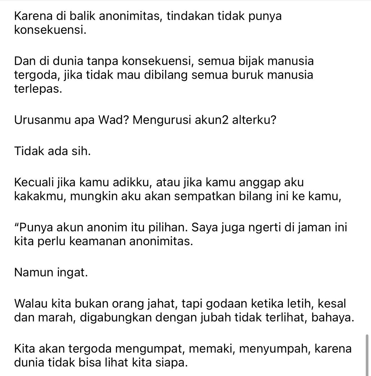 edwardsuhadi's tweet photo. Hati-hati sama akun altermu. Handle with caution. https://t.co/iONLrhzQgY