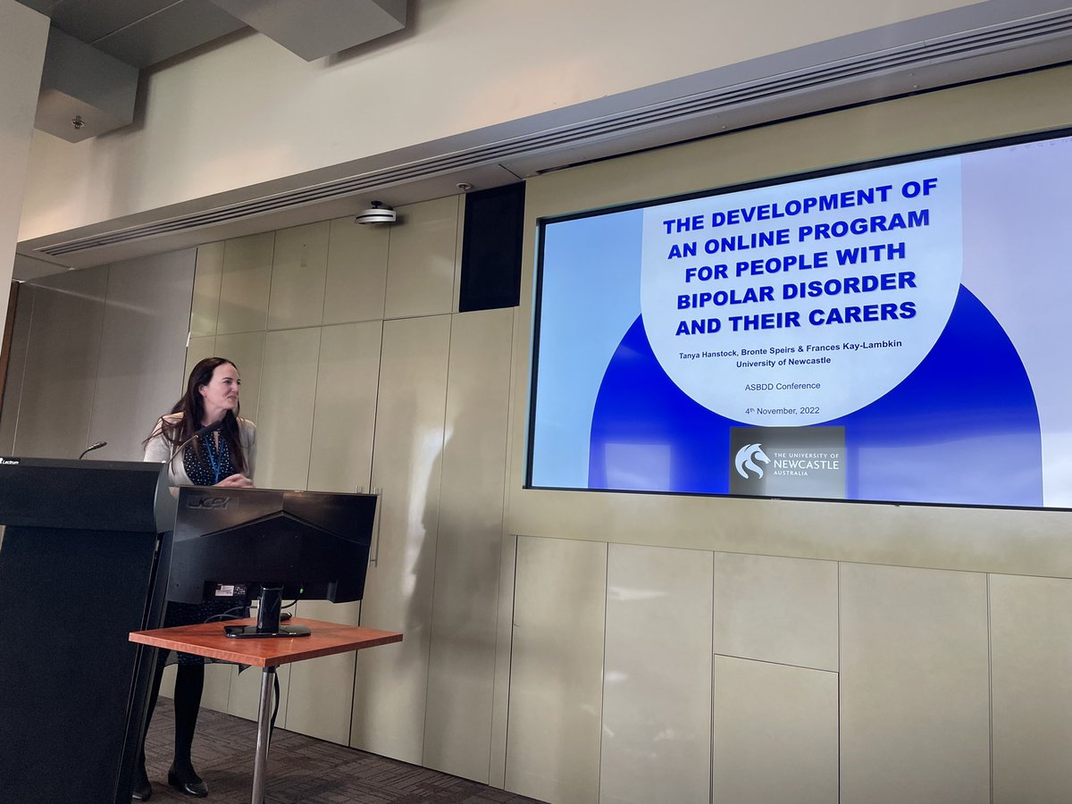 Using online interventions for adults with #BiolarDisorder and their Carers - particularly for those in rural and remote Australia <a href="/tanyahanstock/">Tanya Hanstock</a> #ASBDD22