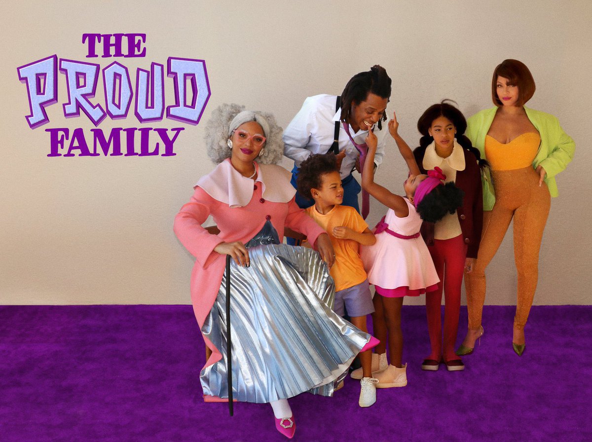 PopCrave's tweet photo. The Carters dressed up as The Proud Family for Halloween. https://t.co/dzdKpe1puk