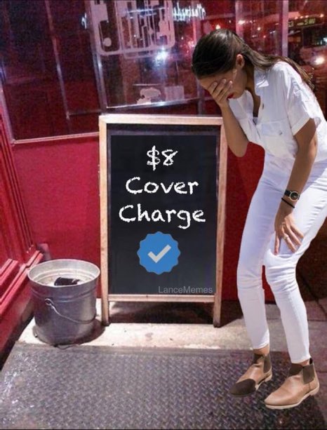 BLangbets's tweet photo. 😂🤣She should’ve just paid the 8 bucks. Whoever’s making these ain’t gonna stop😂🤣 #Twitter #AOCLovesElon #Cheftwit https://t.co/9x18S4AXt8