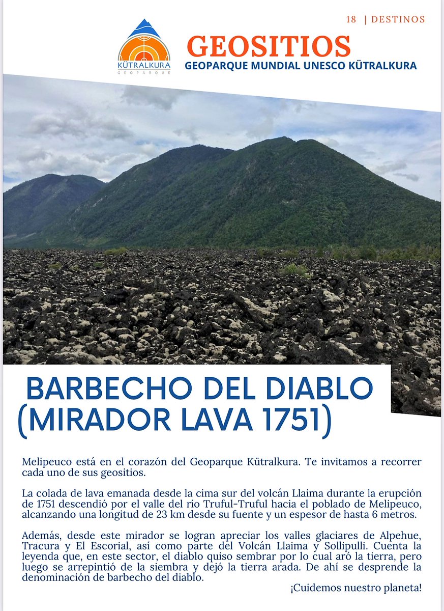 Los Geoparques Mundiales UNESCO se gestionan con un concepto holístico de protección, educación y desarrollo sostenible, desde los propios territorios. Por ello, agradecemos valiosa iniciativa de Eliana Celis, emprendedora de la comuna de Melipeuco y su revista "Entre Volcanes".