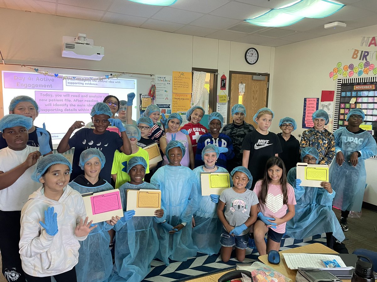 gibbschfrisco's tweet photo. Central Idea “surgery” with 5th grade today! The kids were so engaged and truly enjoyed getting to jump into character! So proud of these little surgeons! @PhillipsElem @RonaLBrowning @FadayomiQ #FISDmadetoshine https://t.co/VnHLrUDQOQ