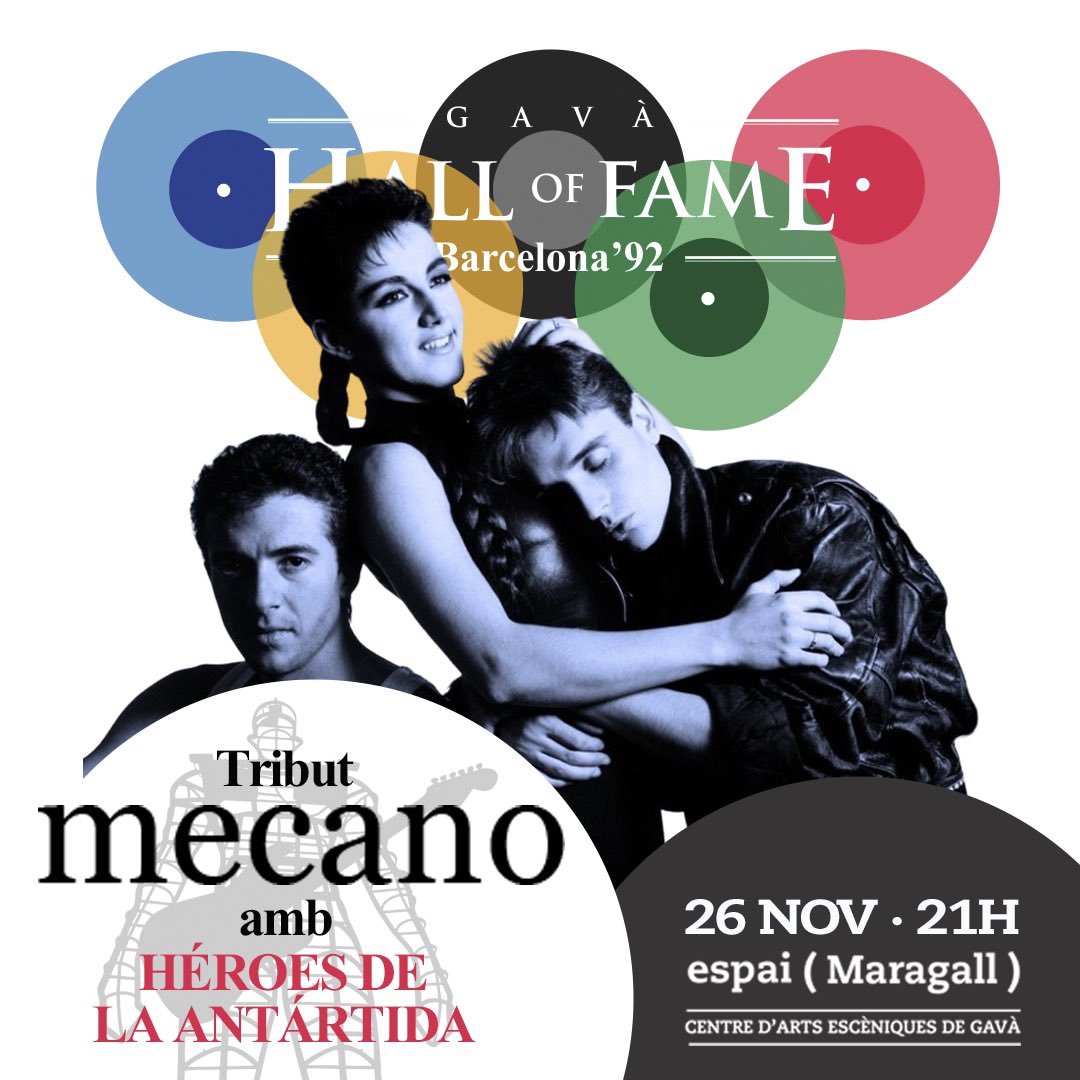 📢 Tribut a MECANO 🔝
📆 Dissabte 26 de novembre 🕘 21h
👉 <a href="/espaimaragall/">Gavà Cultura</a> 
📍 Gavà (Barcelona)

🎸 @heroesdelaantartida s’han colat a la nostra festa 30 aniversari de Barcelona 92 🎉

🎟 entrapolis.com/entradas/gava-…