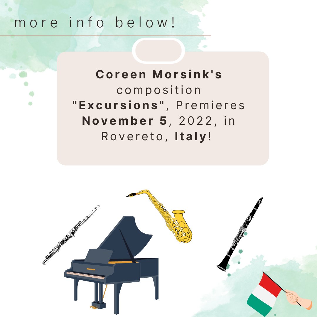 ACWComposers's tweet photo. Congrats to Coreen Morsink for her upcoming piece premier this Saturday in Italy! 
Find more info here: https://t.co/Ks7icH4eCq

✨
#womancomposer #italianmusic #femalecanadianartists #canadiancomposer #canadiancomposers #femalecanadianartist #femaleartists #femalemusician https://t.co/1D8BvpsodM