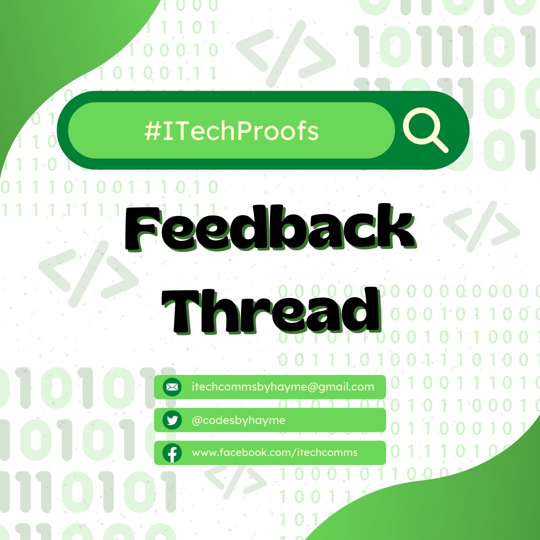 Sup #commstwt!👋

This feedback thread contains proofs and feedbacks from my previous clients. 

You can also access it through this link: tinyurl.com/ITech-Feedbacks

🧾Proofs: #ITechProofs