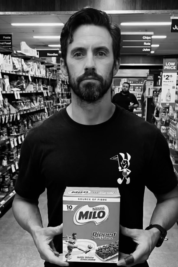 just milo recently holding a box of milo