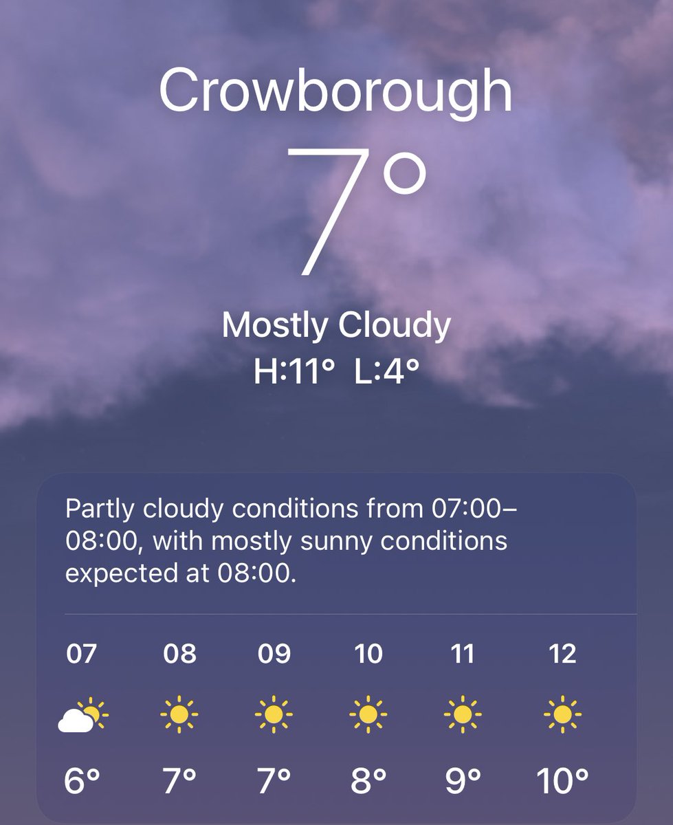 Good morning! It’s going to be a slightly drier start today…

#Crowborough #WeatherUpdate