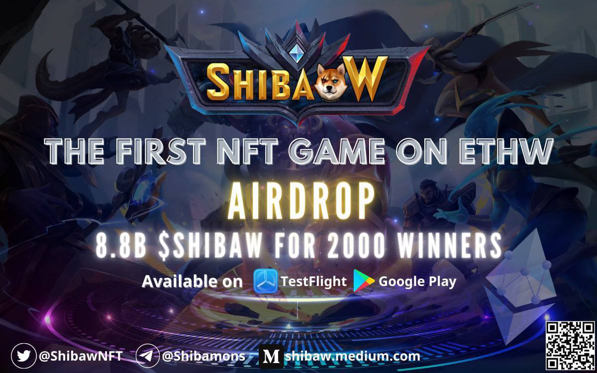 💵Our Airdrop is live!

Participate in our Airdrop and earn up to 70 million SHIBAW tokens for doing tasks.

Airdrop: 
t.me/ShibamonsAirdr…

Airdrop token rewards will be distributed to your wallet address on December 4th and 2000 lucky random participants will be rewarded.