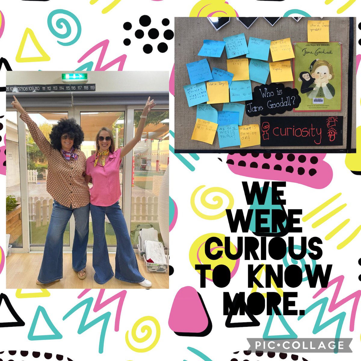 DESSyear2's tweet photo. #DESSYear2Red enjoyed coming into school to find their teachers dressed up as DESS through the decades! 🕺🏻✨🔈🔍 #DESSThroughTheDecades https://t.co/gRHoetKB0W